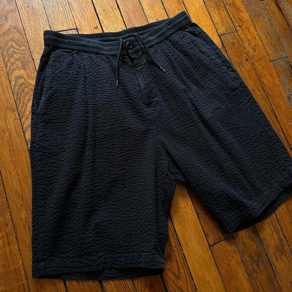 Stussy Seersucker‎ Bryan Short Size S Men Black Textured Festival Summer - Picture 2 of 6